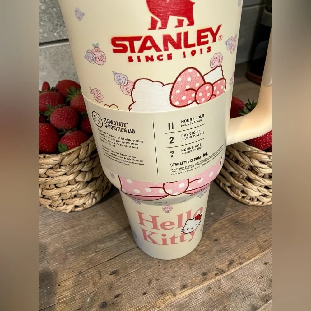 Stanley Hello Kitty Cream & Pink Floral Travel Tumbler - Picture 2 of 5